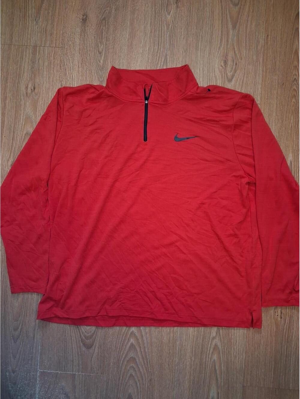 VINTAGE Nike Dri Fit Quarter Zip Pullover Sweater XXL Red